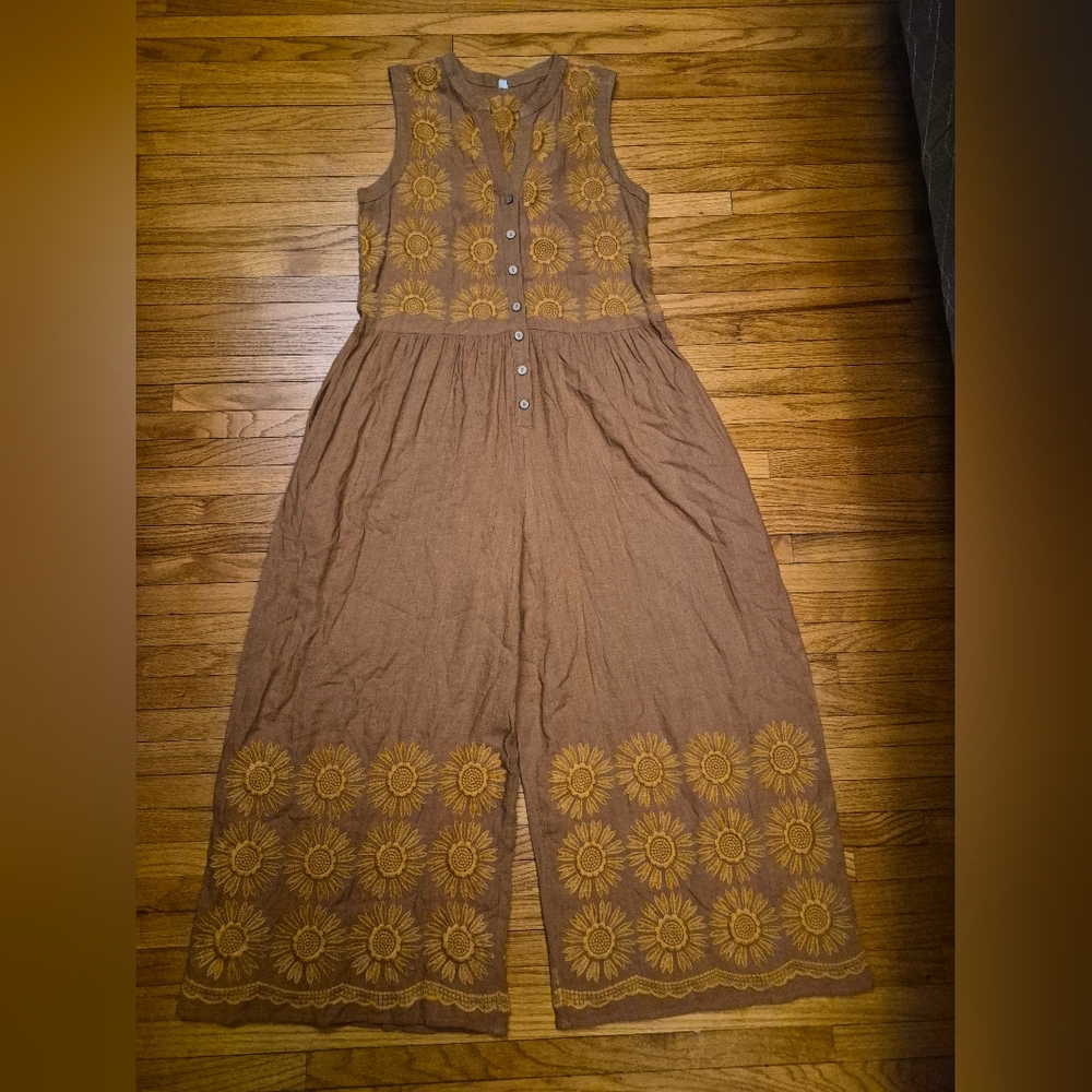 Uncle Frank Rayon Sunflower One Piece Jumpsuit Size XS